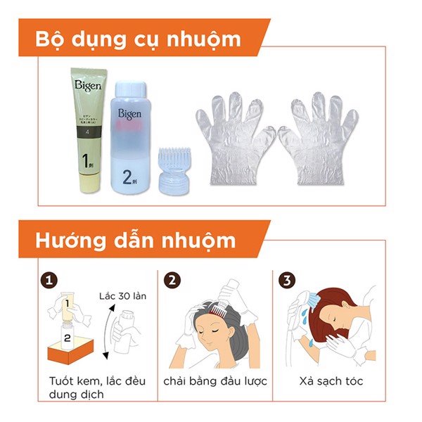 [HCM]  TÓC PHỦ BẠC BIGEN NỘI ĐỊA NHẬT (MÀU SỐ 3 - MÀU NÂU) - HÀNG NỘI ĐỊA NHẬT