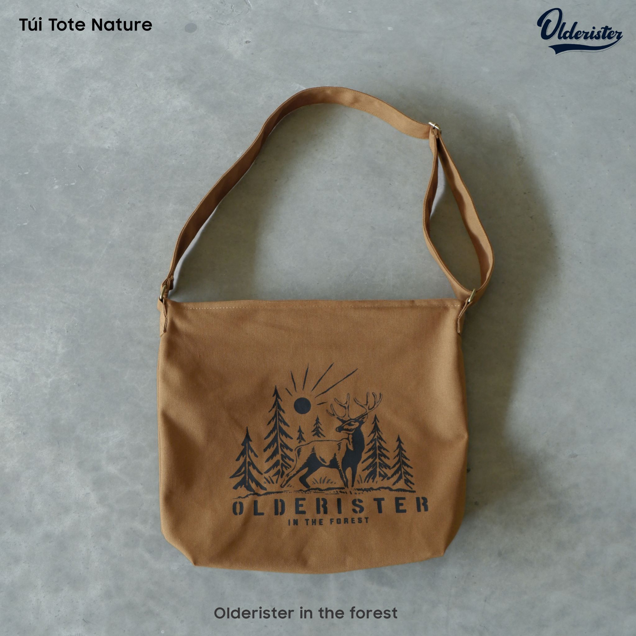 Túi Tote đeo chéo canvas Nature - Olderister
