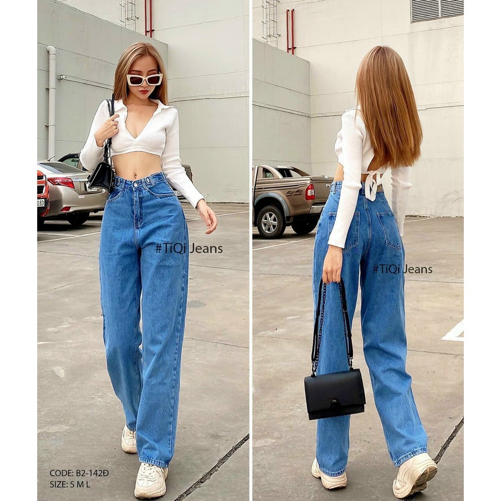 Quần bò ống rộng dáng dài siêu đẹp