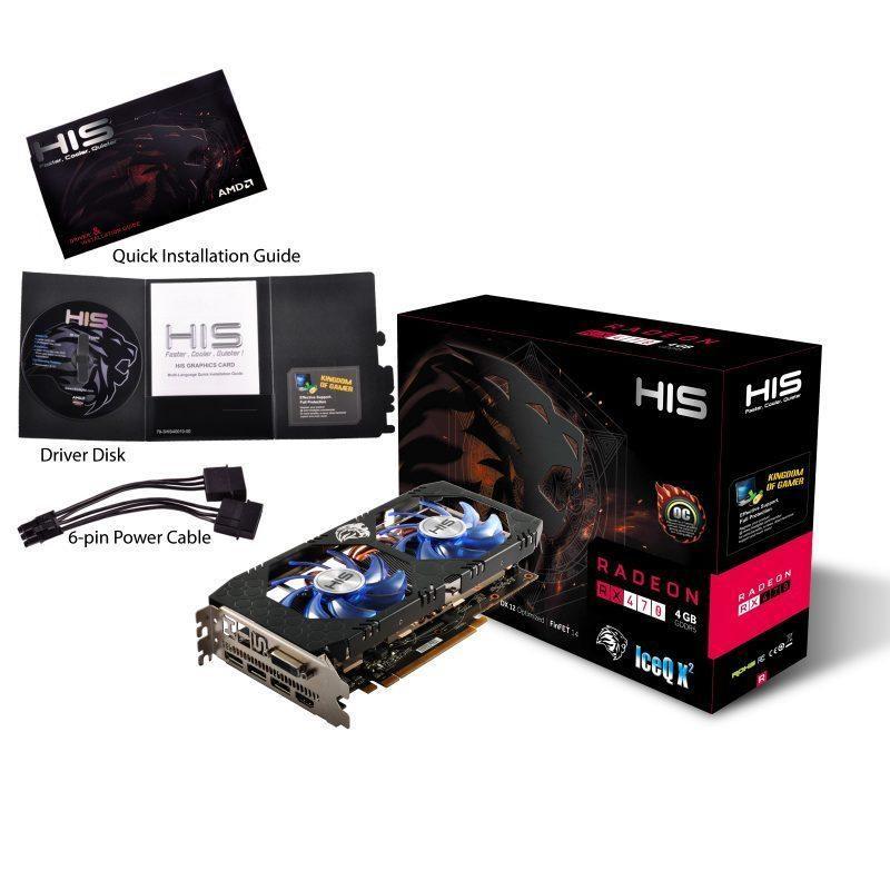 Card Màn Hình HIS RX 470 IceQ X2 OC 4GB DDR5 256 bit (AMD Radeon RX 470) BH 01/2020