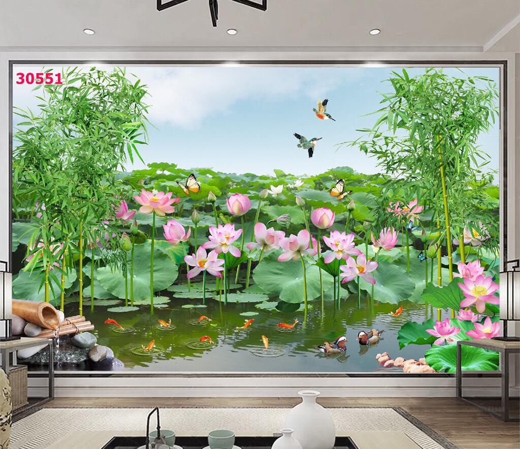 Tranh dán tường 3D Phòng Khách/ Thiên Nhiên Giao Hòa/ Tranh Lên Màu Sắc Nét- Đóng Gói Cẩn Thận(Đã tích hợp sẵn keo),CT21