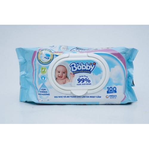 Combo 5 Gói Khăn Ướt Bobby 100 tờ Không Mùi