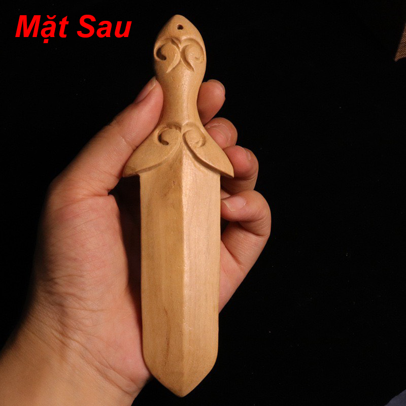 [Kiếm Thất Tinh - Kiếm Tử Vi - 2 Mẫu Tùy Chọn ] Thanh Kiếm Gỗ Đào 15CM Vận Phẩm Phong Thủy Chạm Khắc Thủ Công
