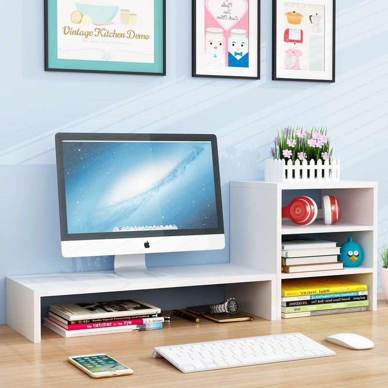 Kệ để máy tính 1 tầng, 2 tầng, Kệ để máy tính, laptop bằng gỗ chắc chắn 2 ngăn để đồ thoải mái, Kệ để bàn học 1 tầng 2 tầng kê màn hình máy tính, để sách vở, decor trang trí bàn học, bàn làm việc