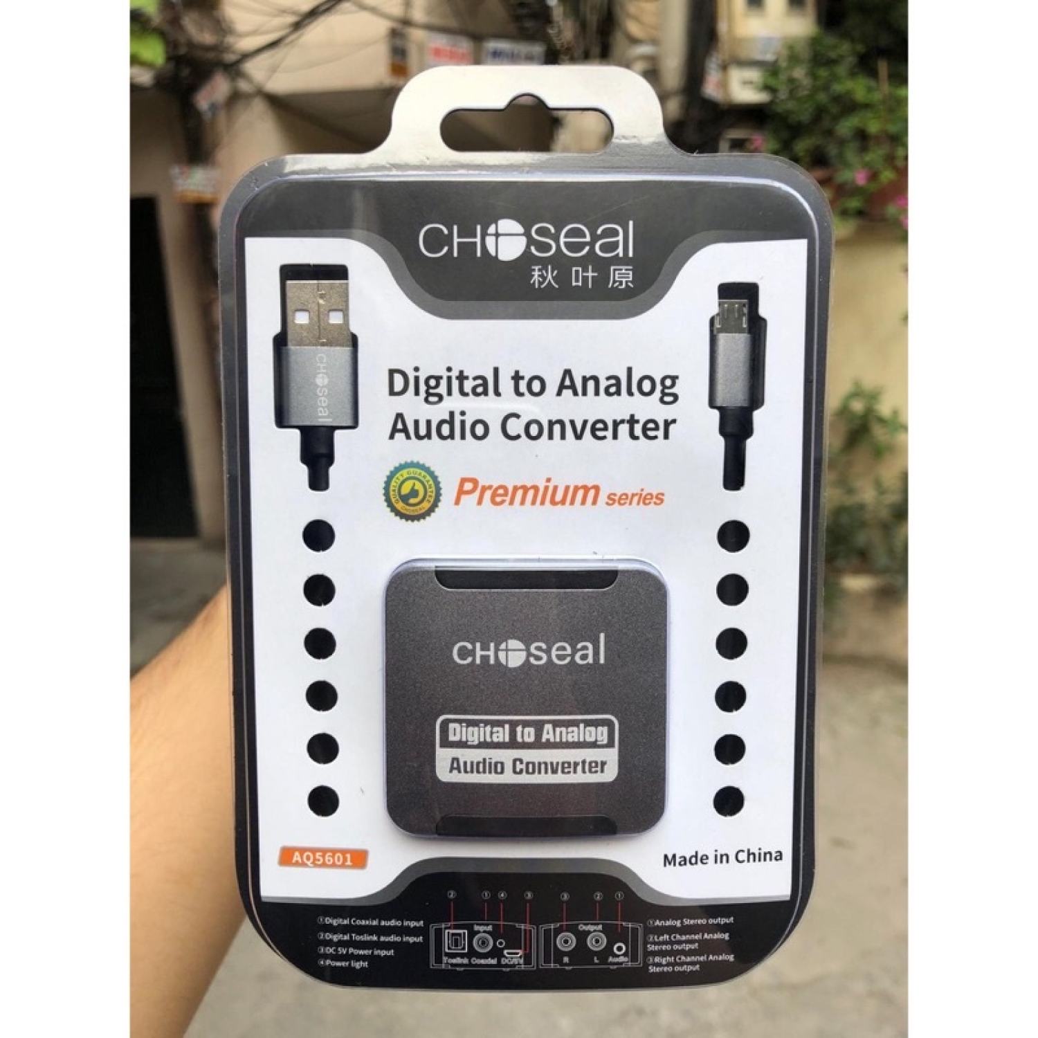 Bộ chuyển đổi âm thanh quang học optical sang AV ra audio Choseal kèm dây quang