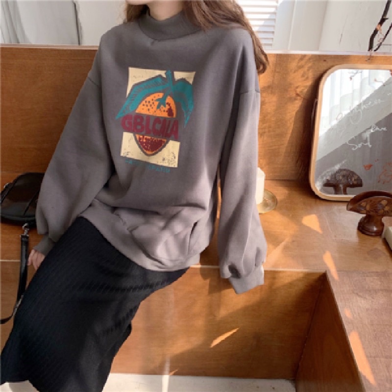 Áo Sweater Cam Chất Nỉ Form Rộng Unisex