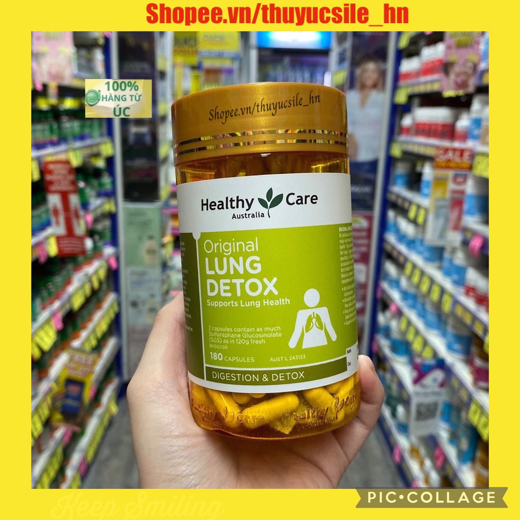 BÁO GIÁ VIÊN UỐNG THẢI ĐỘC TỐT NHẤT | Shopee Lazada Sendo Tiki mới nhất 76 Viên uống thải độc phổi Lung Detox của Healthy Care - 180 viên