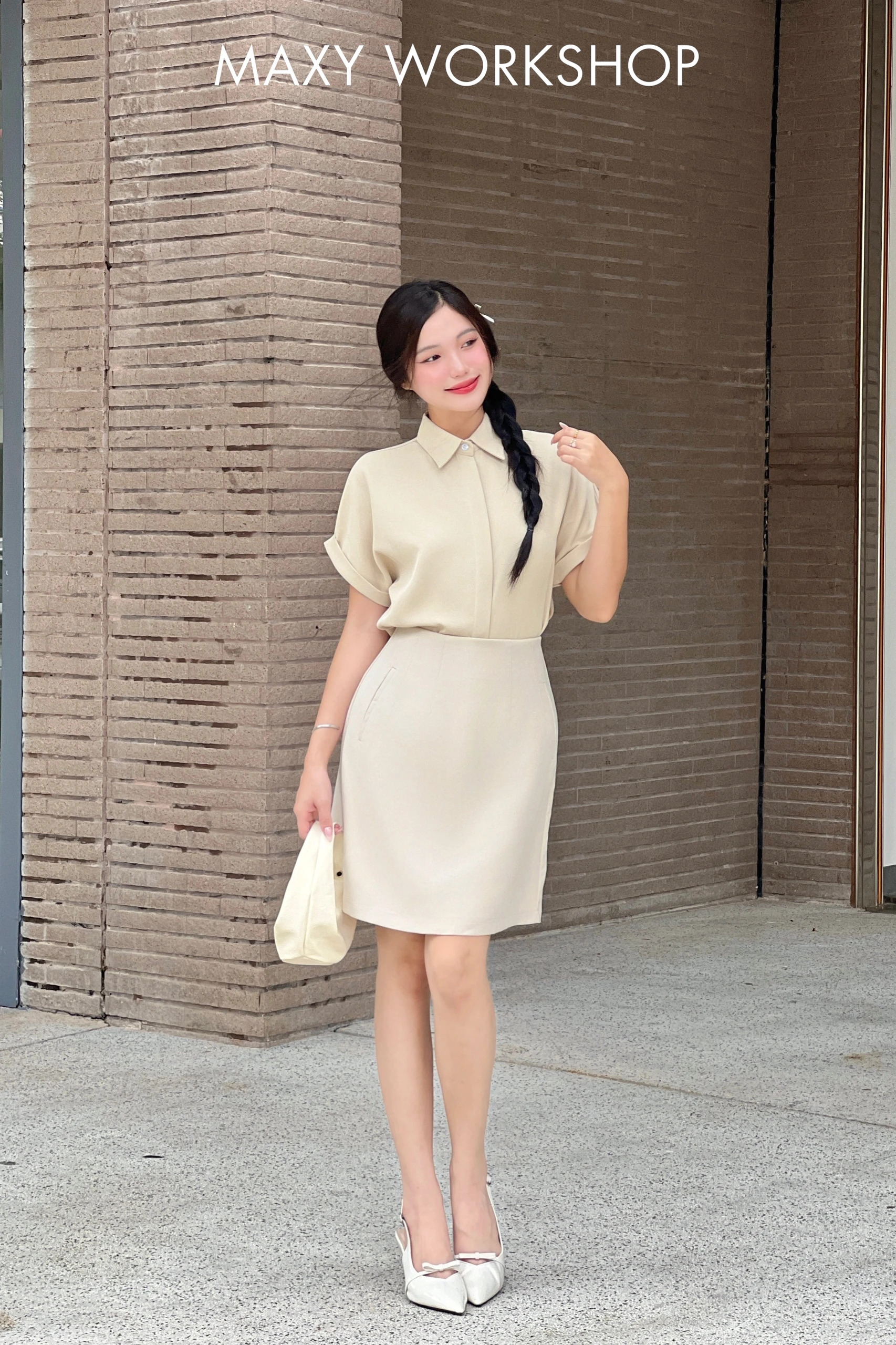 Áo sơ mi ngắn tay cánh dơi sleeve shirt Maxy Workshop
