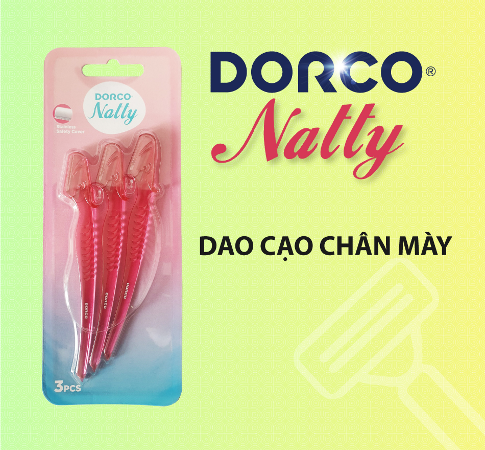 Vỉ 03 dao cạo chân mày DORCO Natty Eyebrow