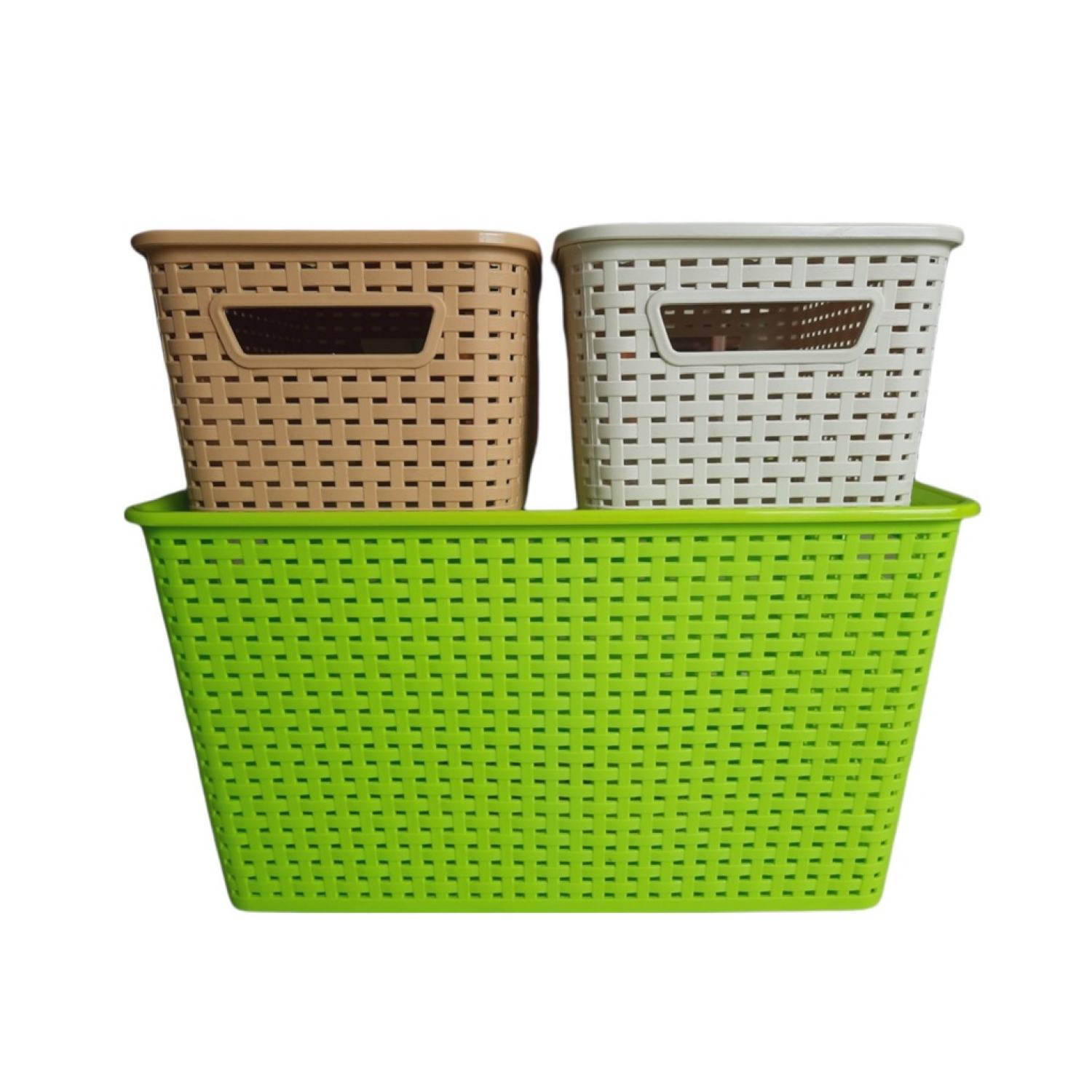 Giỏ nhựa đựng đồ có nắp 28x19x13