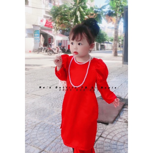Áo dài lụa tay phồng siêu hot