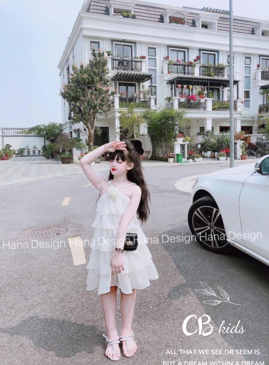 váy tầng 2 dây cực điệu đà cho bé gái - VT2D