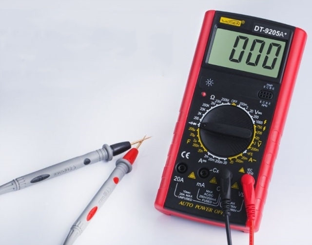 Đồng hồ đo tụ dt-9205a+ vạn năng, tần số đa năng kèm pin và 2 que đo