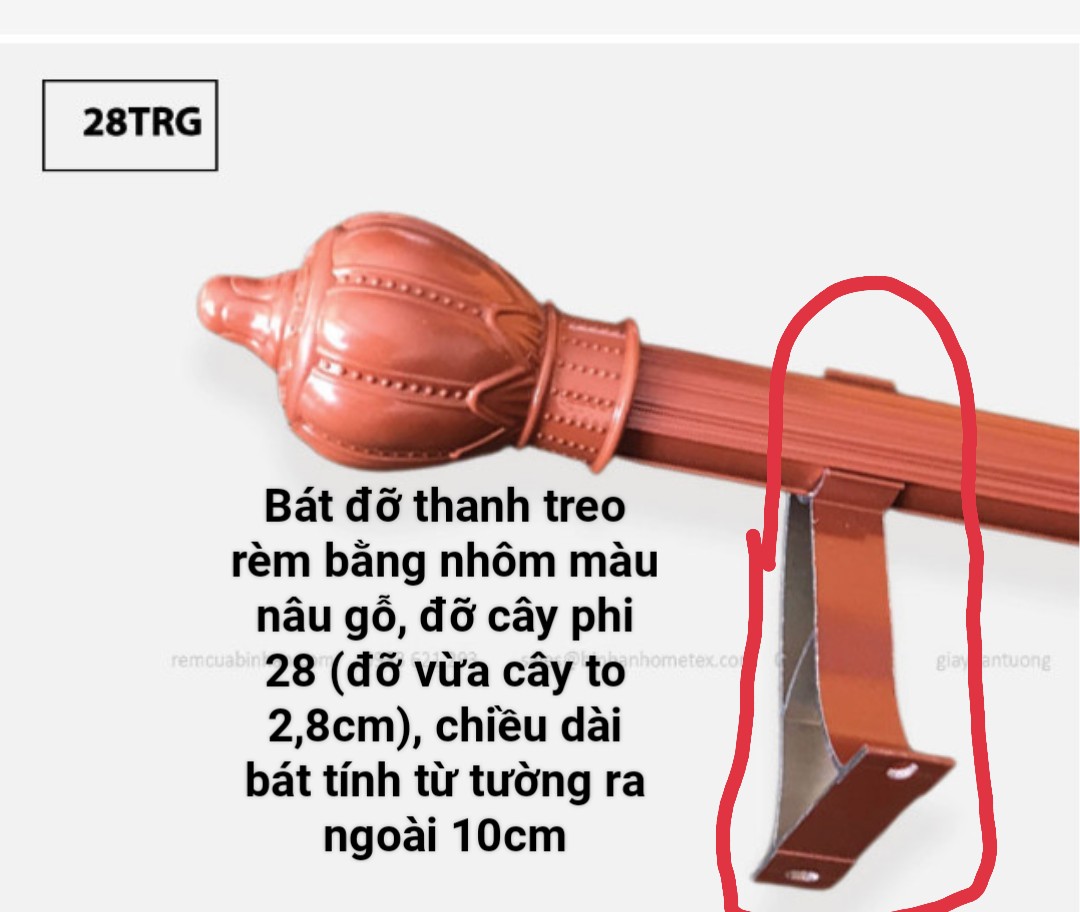 Bát (Giá) Đỡ Thanh Treo Màn Cửa Màu Nâu, Đỡ Cây Phi 28