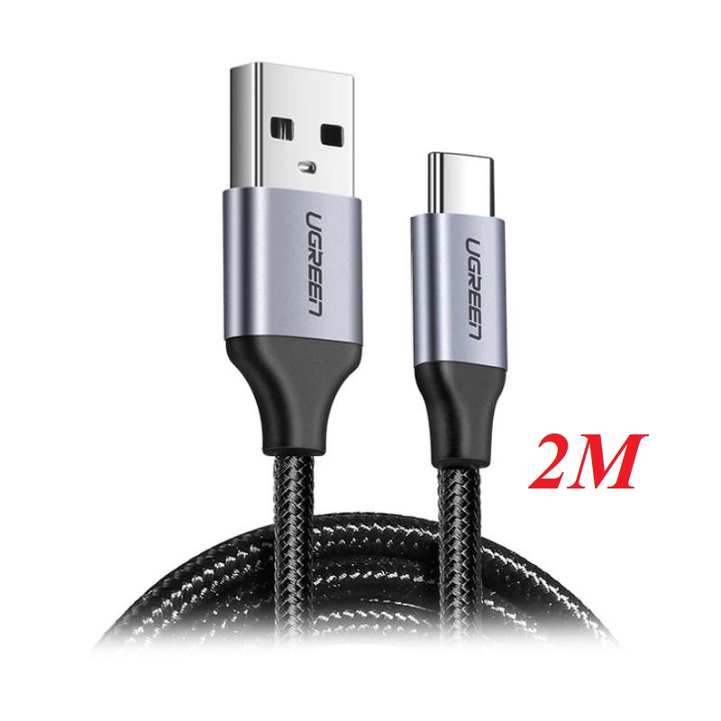 Ugreen 60128 2m màu đen dây usb type a sang type c us288
