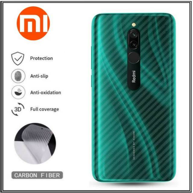 Miếng dán mặt lưng skin carbon Xiaomi Redmi 8/8A/ Note 8