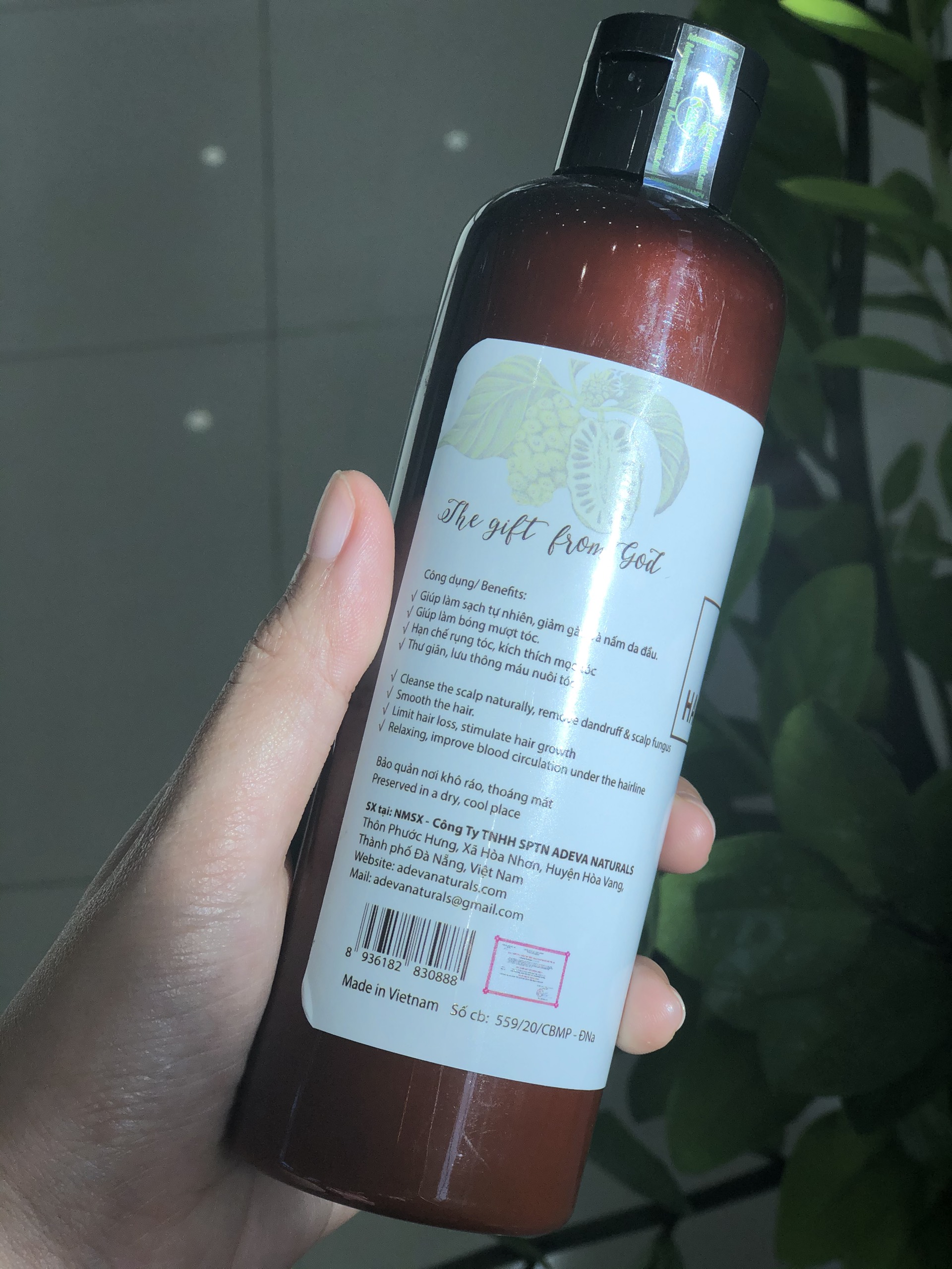 [Sản Phẩm Thiên Nhiên ADEVA NONI] Nước gội thảo mộc Trái nhàu (có bọt) - 250ML