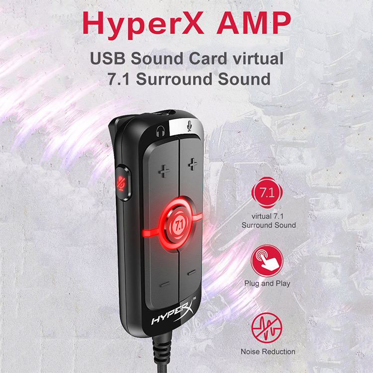Card âm thanh sound card giả lập 7.1 HyperX AMP
