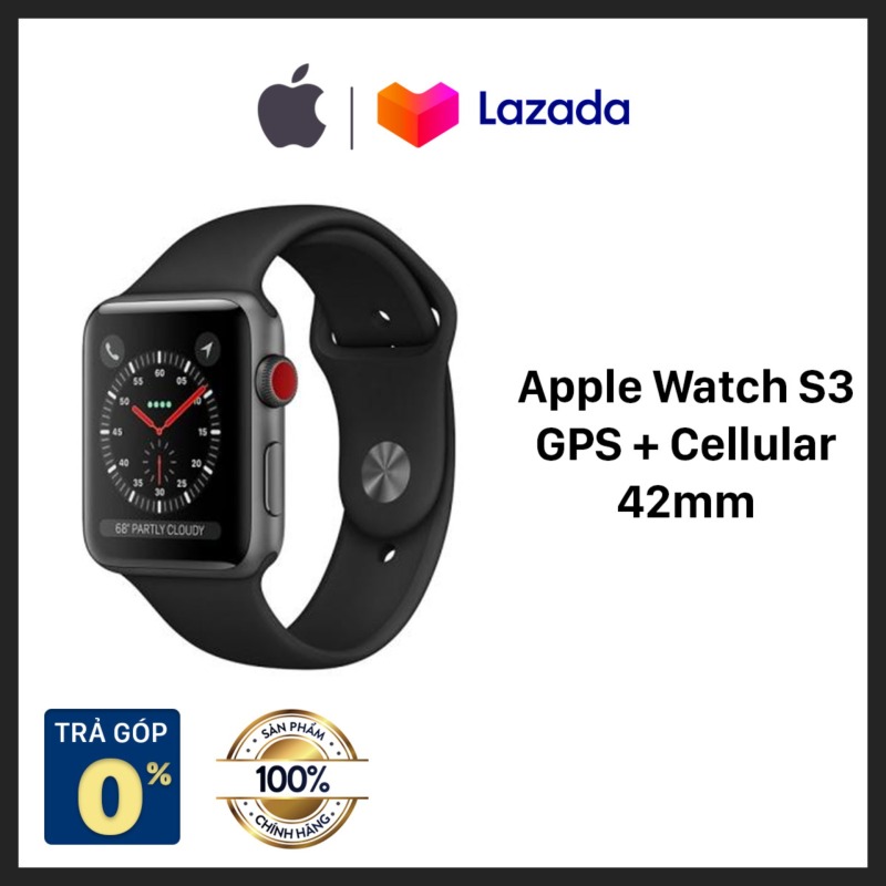 [FREESHIP - TRẢ GÓP 0% - HÀNG CHÍNH HÃNG VN/A] Apple Watch Series 3 GPS + Cellular (eSim) 42mm l MTH22VN/A