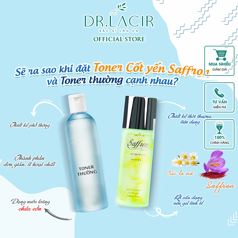 Toner Cốt Yến Saffron Drlacir 100ml DR07