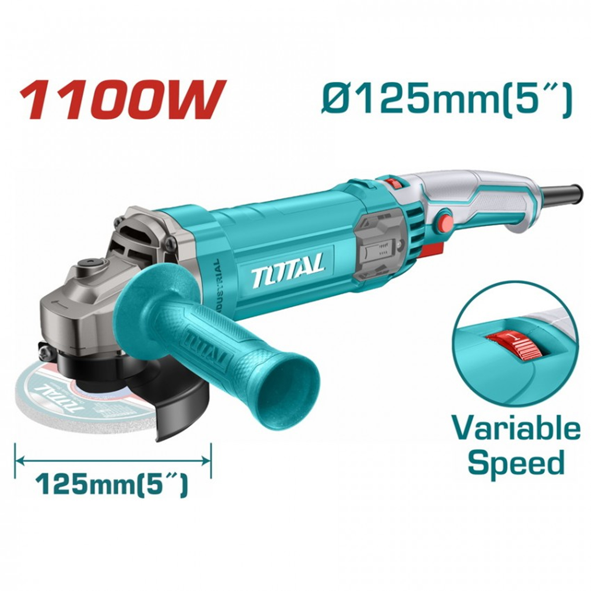 Máy mài góc TG110125565 TOTAL máy mài góc chính hãng công suất 1100W đường kính đĩa 125mm chất lượng