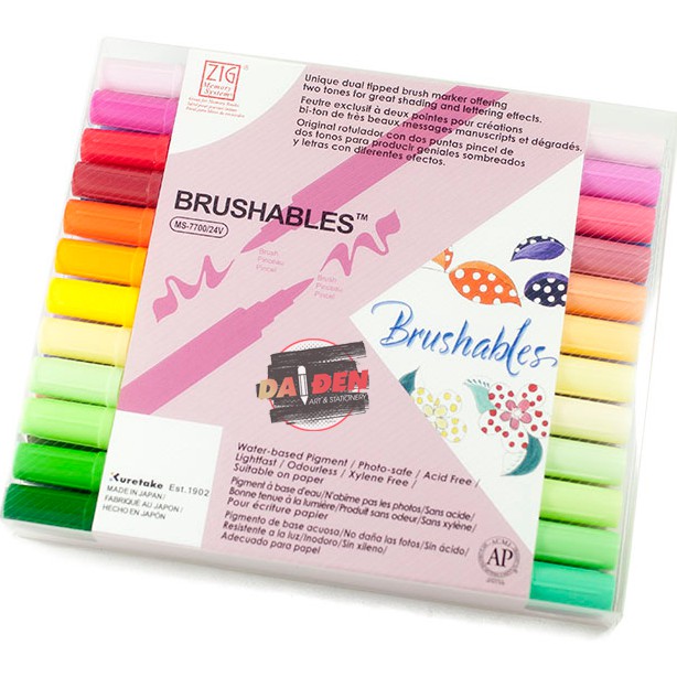 [HCM]Bộ 6/24 Màu Bút Kuretake Zig Brushables 2 Đầu