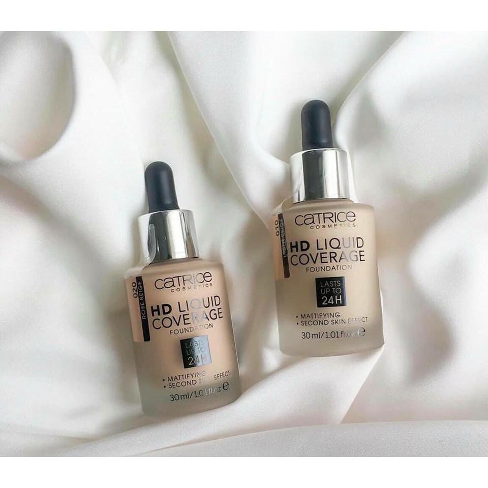 Kem nền Catrice HD Liquid Coverage Foundation 24h - Sẵn 2 tone 010 và 020