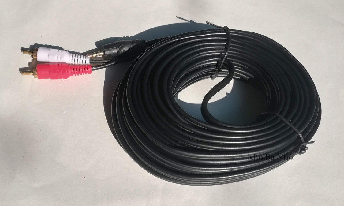 Dây nối loa 1 đầu 3.5 ra 2 AV 10m