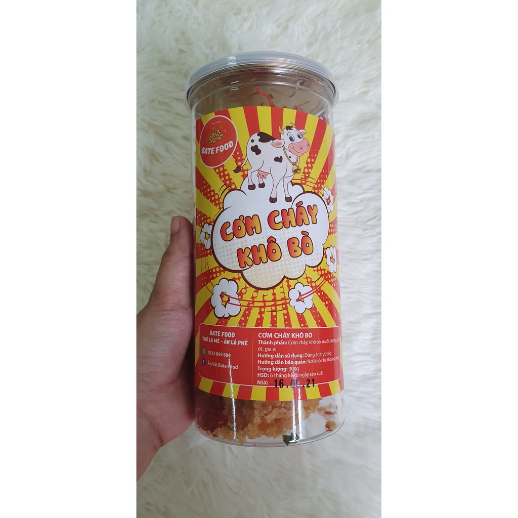 Cơm Cháy Lắc Khô Bò 300g Siêu Ngon Đồ ăn vặt