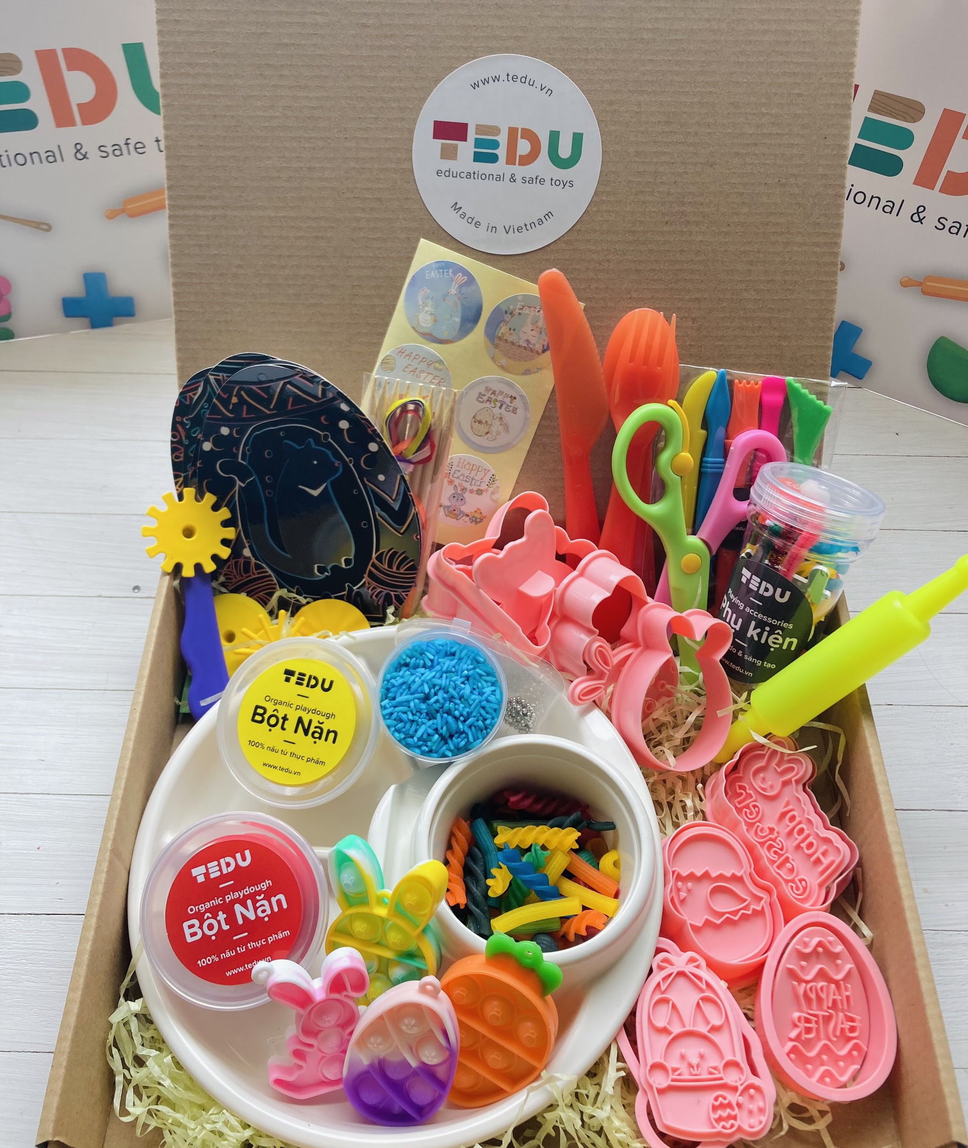 Bột nặn đất nặn an toàn TEDU Combo Phục Sinh - Happy Easter
