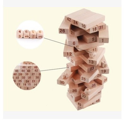Bộ đồ chơi rút gỗ 48 thanh cỡ đại cao cấp