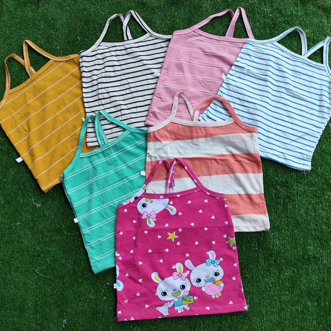 [Hoàn tiền 6%] Sét 5 áo hai dây cực xinh chất cotton co giãn mềm mại thấm hút mát mẻ cho bé 7-20kg