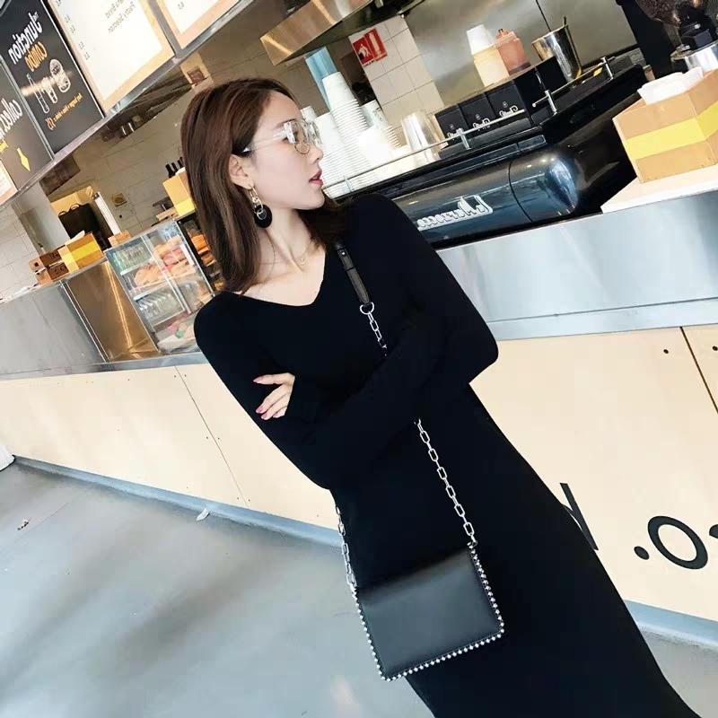 đầm suông váy suông cổ tim