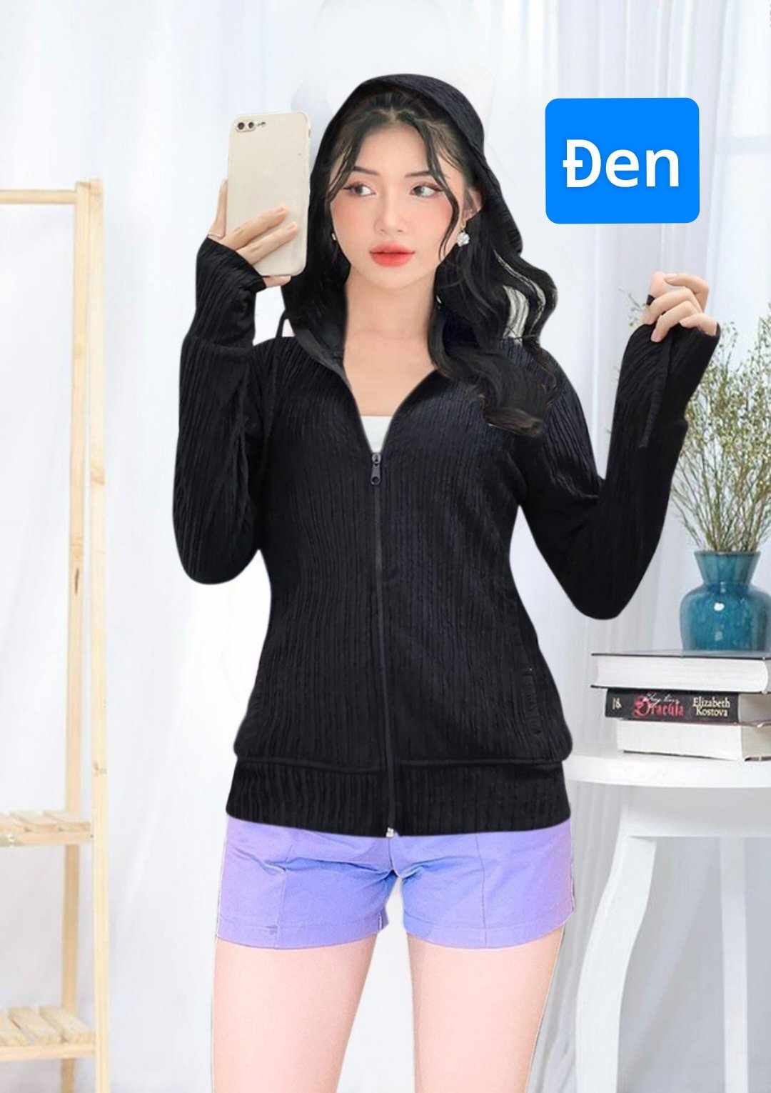 Áo khoác nữ chất đũa đốm 4 túi chất mát form dáng trẻ trung đi chơi đi làm đều xinh