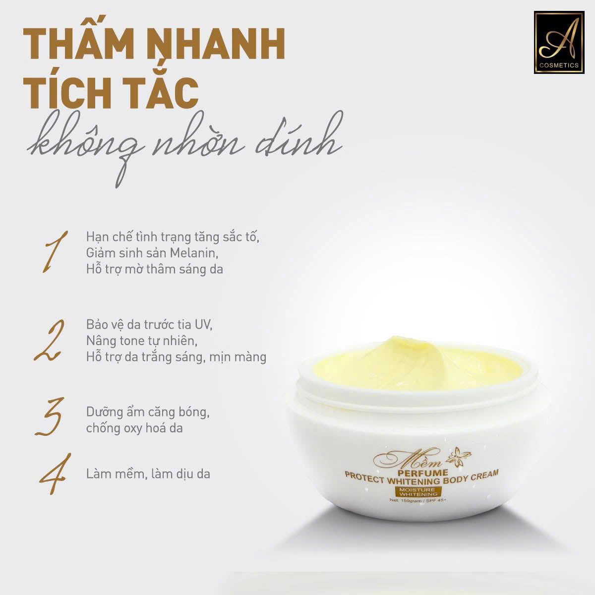 [Tặng Kem ủ trắng] ComBo 3 kem body mềm Acosmetics, 150mlx3