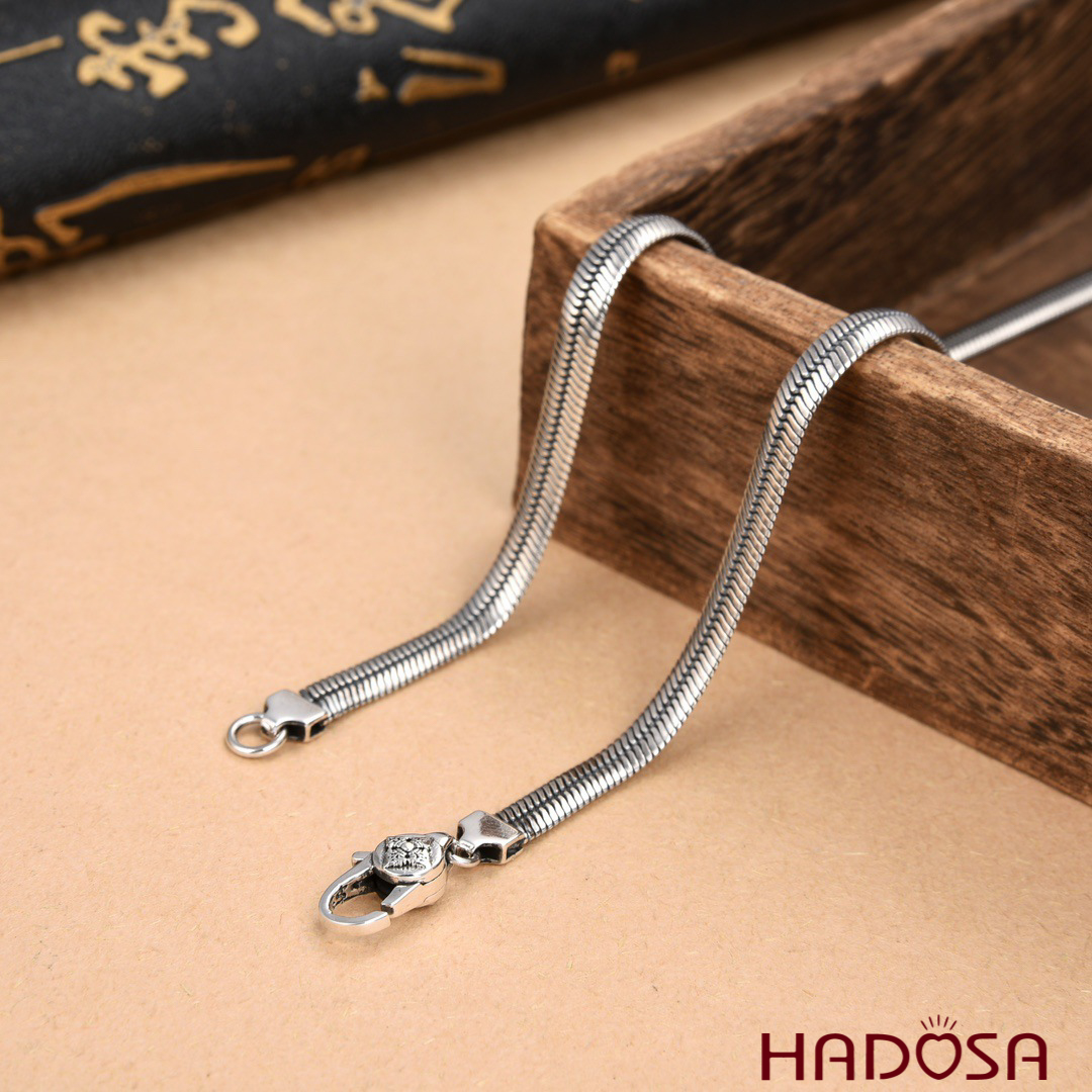 [Có bảo hành] [Ảnh thật] [Có sẵn] Dây chuyền bạc thái trơn