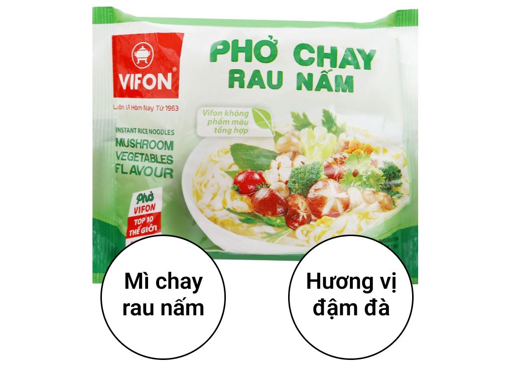 CB 15 GÓI PHỞ VIFON CHAY RAU NẤM 65GR- 10488