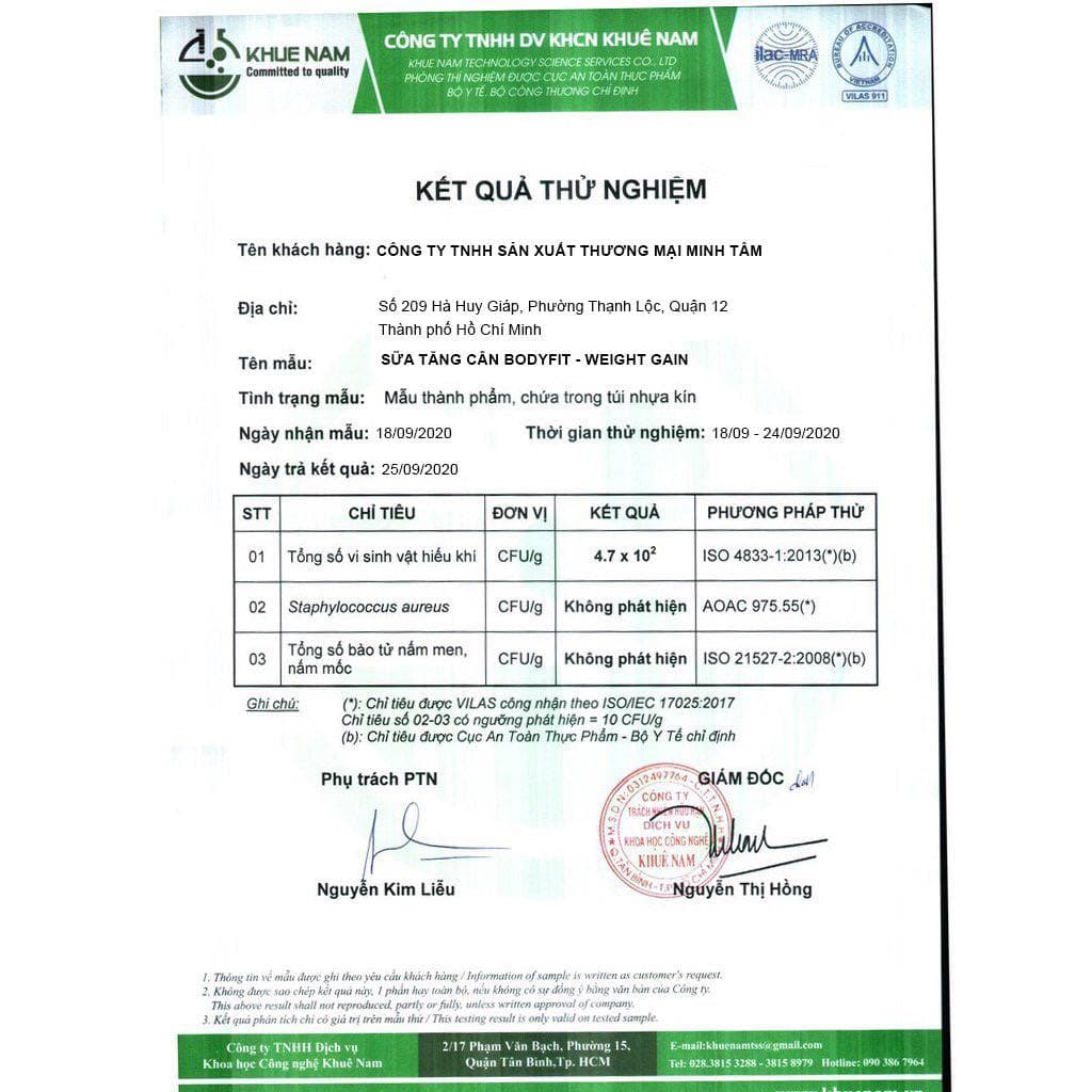 Combo 2 Túi Sữa Tăng Cân Bodyfit