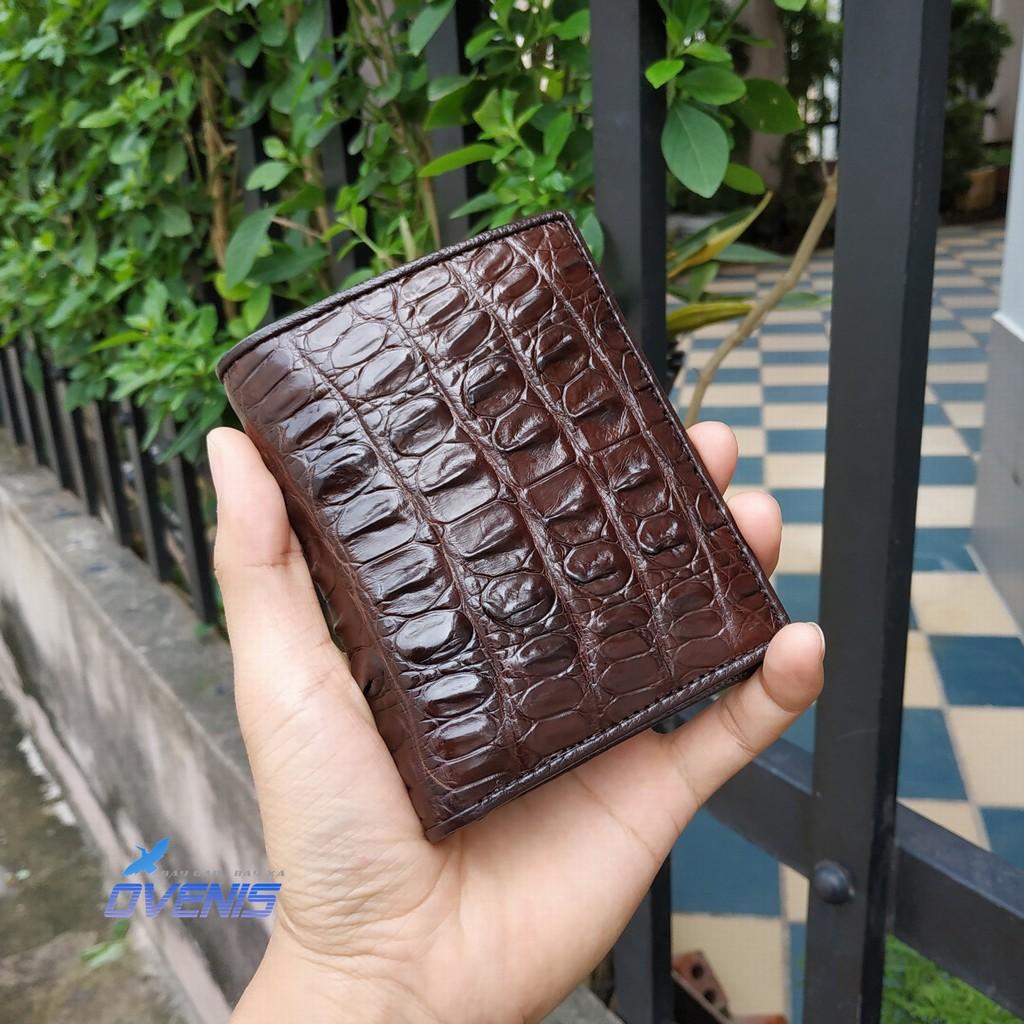 [FREE SHIP] Ví Cá Sấu Dáng Đứng 2 Mặt Sang Trọng. Da Cá Sấu Thật 100%