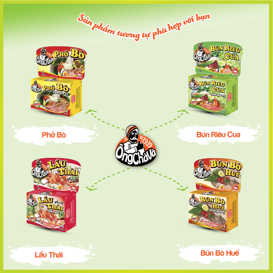 Ong Cha Va Chicken Pho soup cubes 75g (12 boxes)