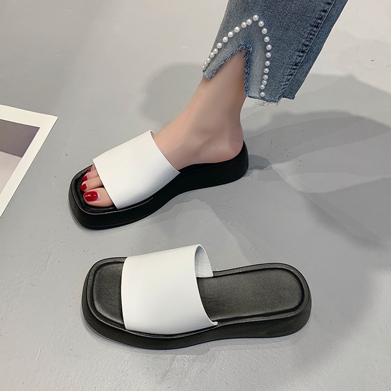 Dép xuồng độn đế quai ngang 5cm - V26