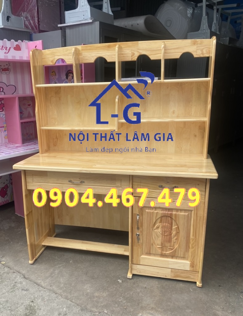 [FREESHIP HỎA TỐC HCM] BÀN HỌC SINH GỖ THÔNG VÀNG 1M
