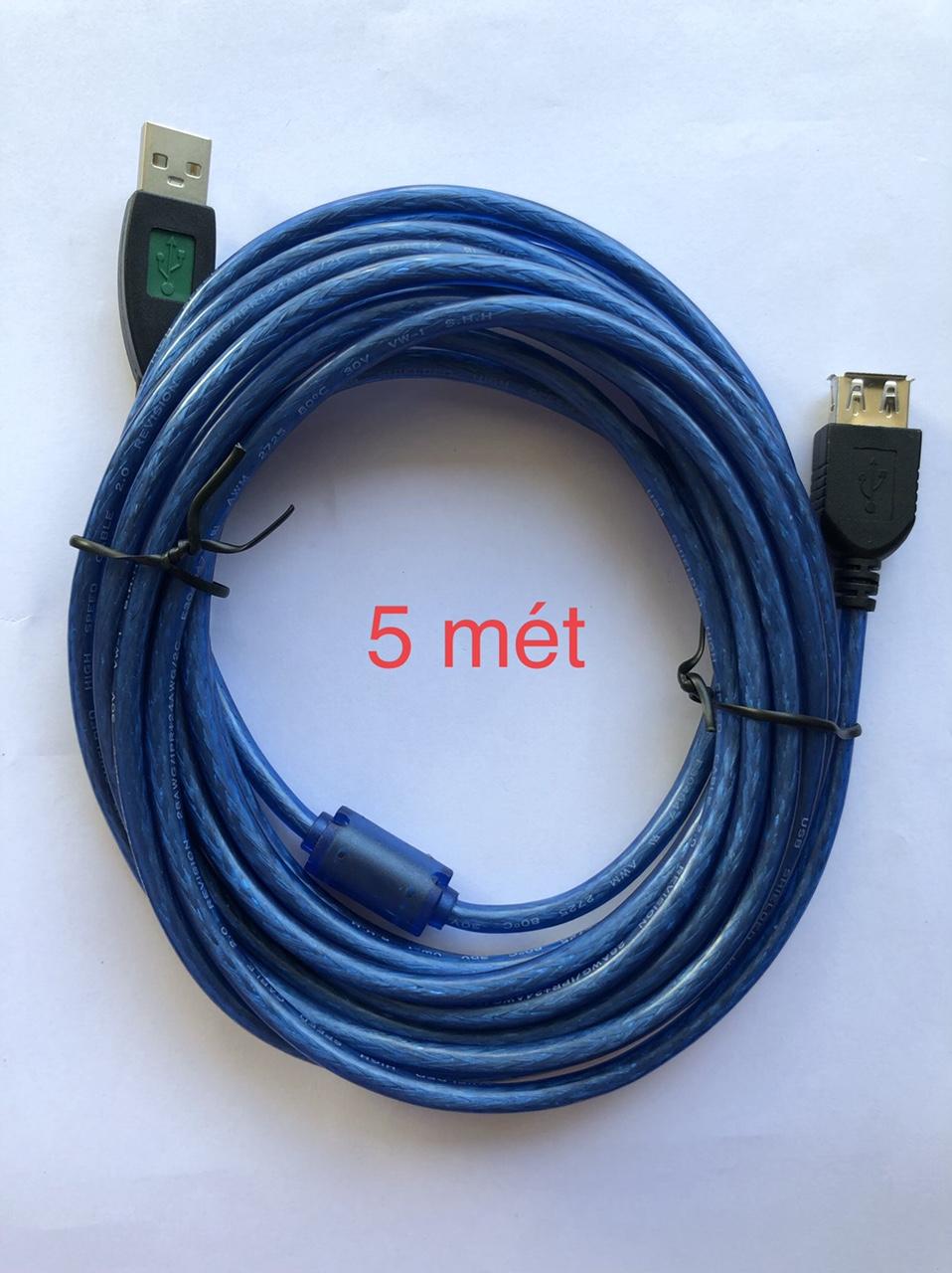 Cáp USB nối dài 5 mét màu xanh