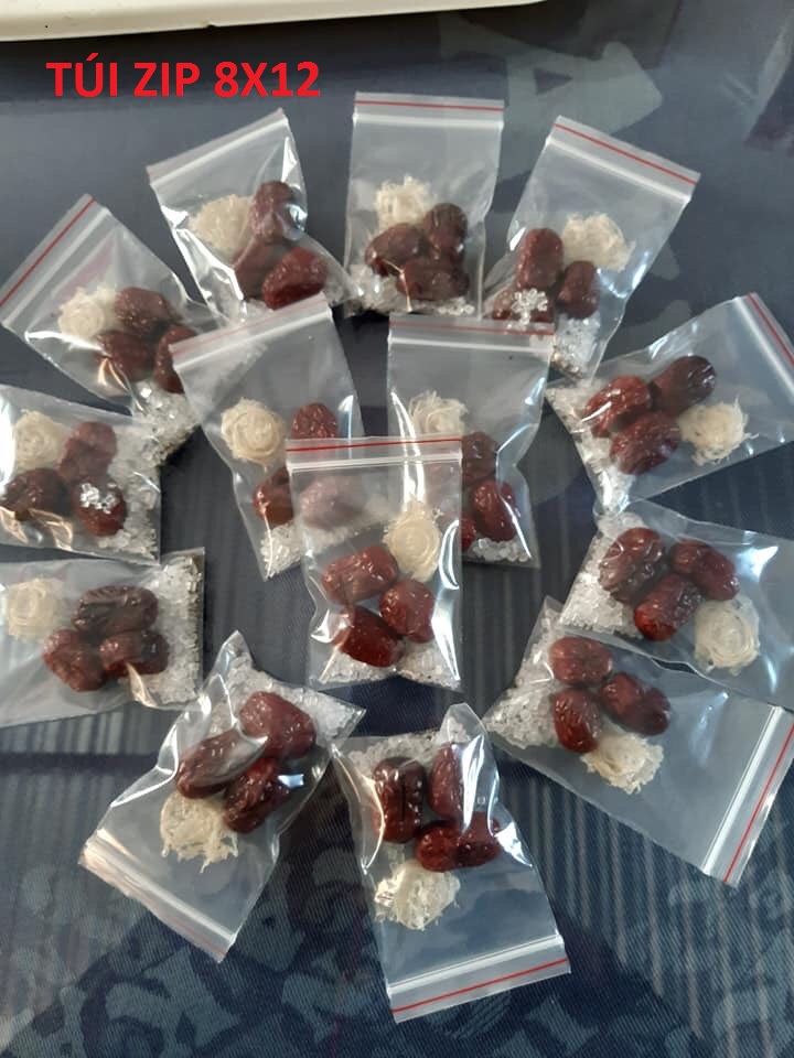 [HCM]100G Túi zip trong viền đỏ