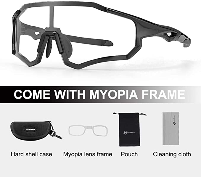 RockBros Kính râm đi xe đạp Thời trang Kính râm đi xe đạp siêu nhẹ Photochromic Kính xe đạp leo núi Bảo vệ chống tia cực tím Toàn khung cho xe đạp đường bộ Kính râm thể thao ngoài trời