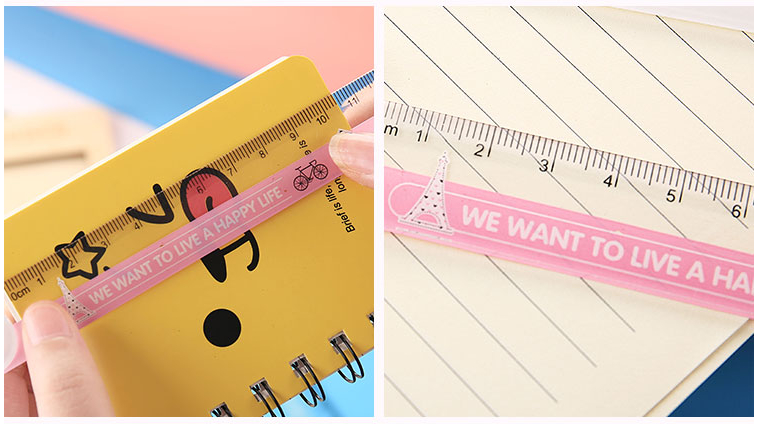 COMBO 3 CÂY THƯỚC KẺ 15CM NHIỀU HÌNH CUTE