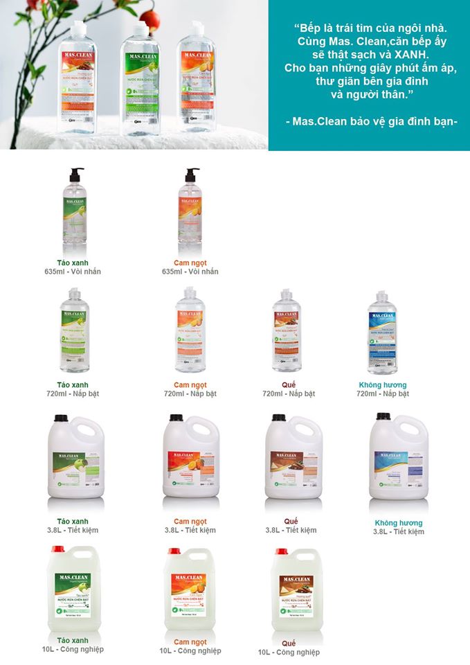 [HCM]Nước rửa chén hữu cơ MasClean - chai 720ml