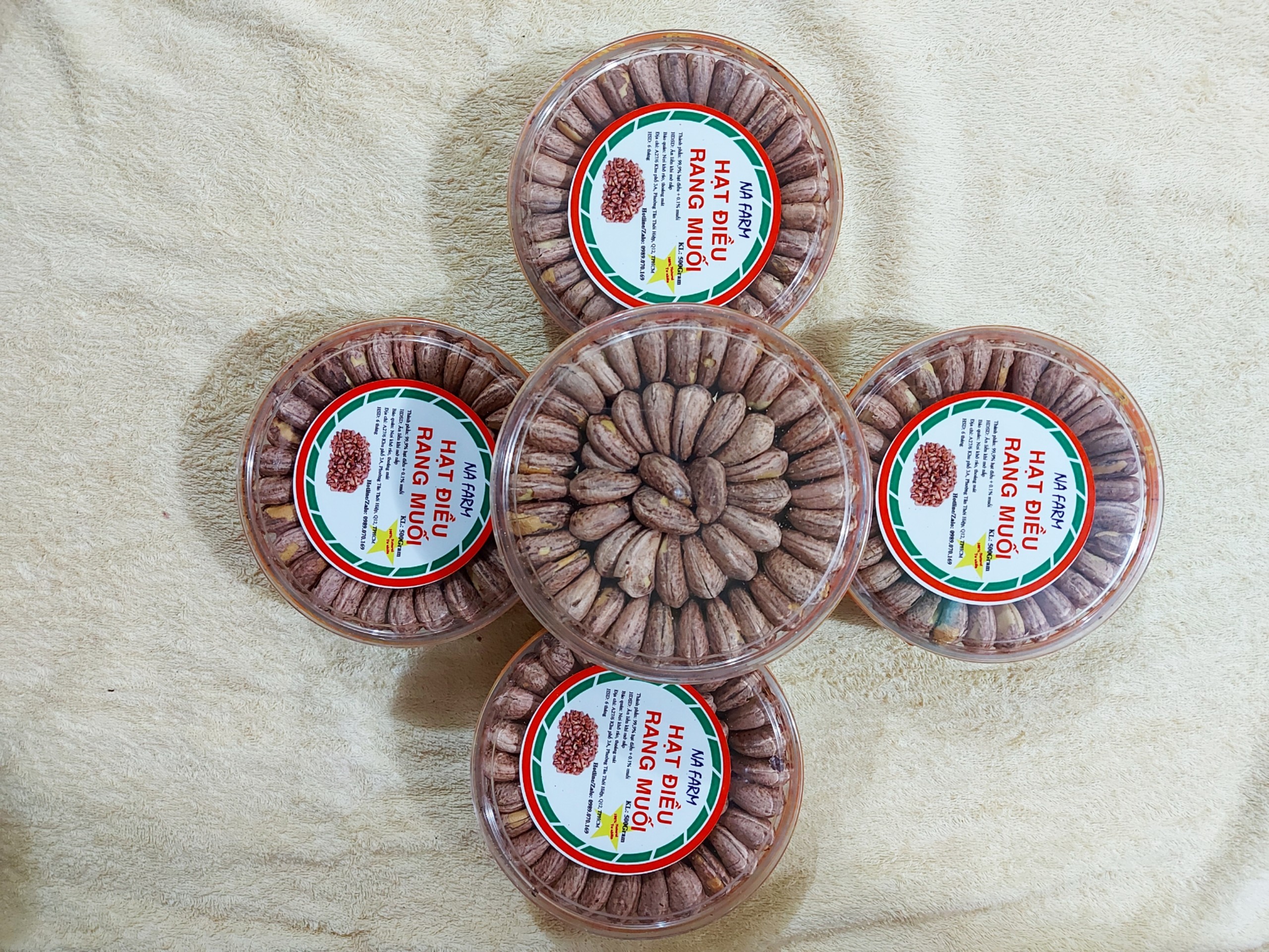 500GR Hạt Điều Rang Muối Bình Phước Loại 1, A Cồ Còn Vỏ Lụa