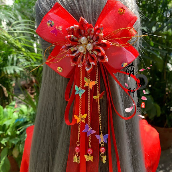 kẹp cổ trang nơ bướm (hanfu, tiểu thư)