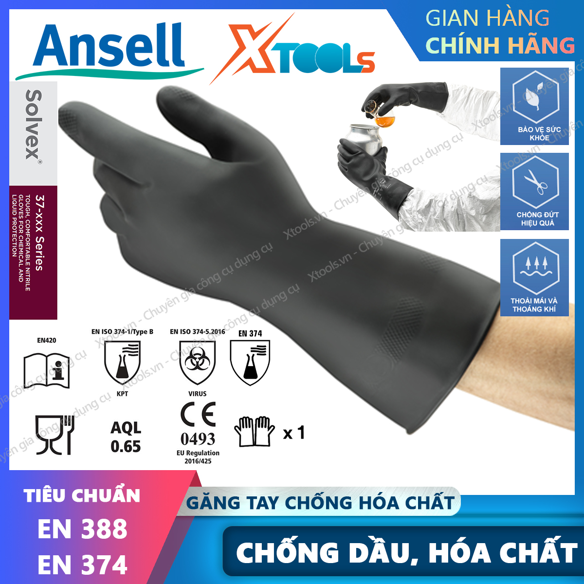 Gloves anti-chemical Marigold G17K gloves nitrile rubber-anti-chemical-acid-oil viscous-does not cause casserole recipes-genuine [xsafe] [XTools]